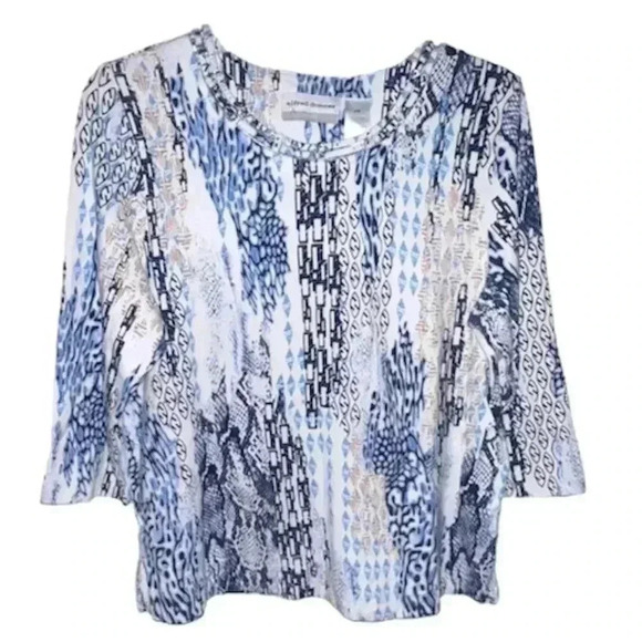 Alford Dunner Patterned Women Blouse size medium petite - Picture 1 of 3